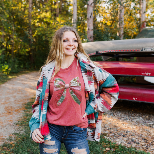 Quilted Christmas Bow DTF Transfer