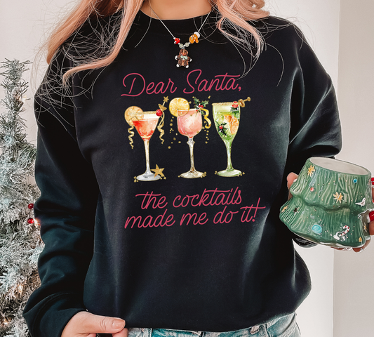 Dear Santa Cocktails DTF Transfer