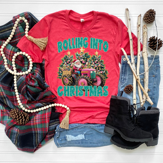 Rolling Into Christmas DTF Transfer