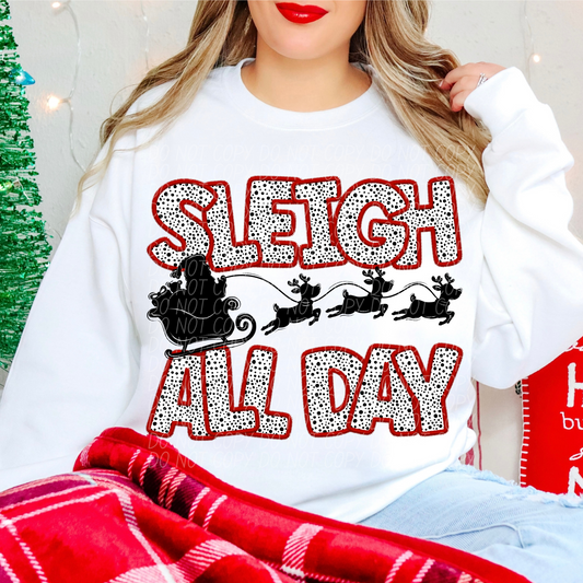 Sleigh All Day Red DTF