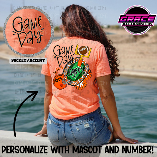 *Custom Game Day Football Stadium Front Back DTF Transfer