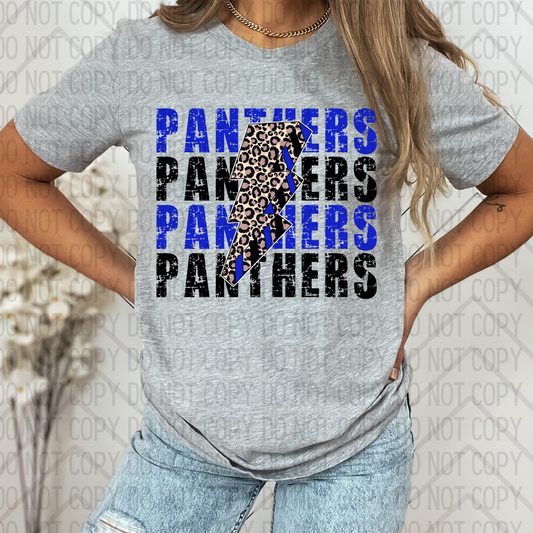 Panthers Stacked Bolt DTF