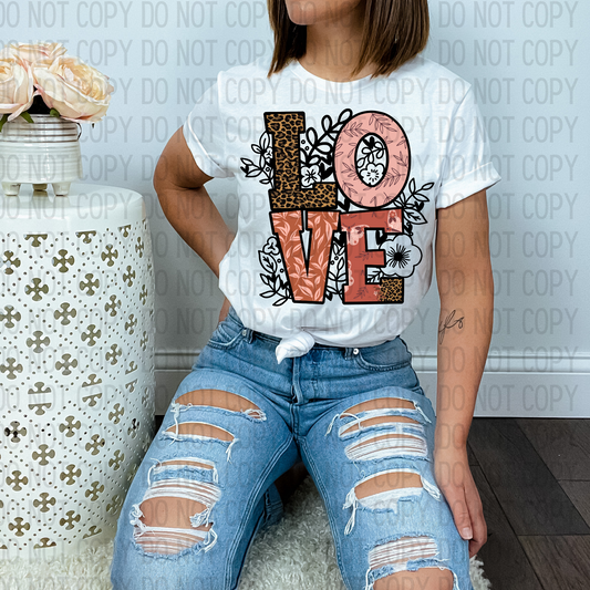 Floral Stacked Love DTF