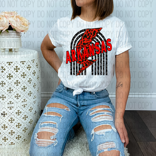 Arkansas Rainbow Bolt DTF