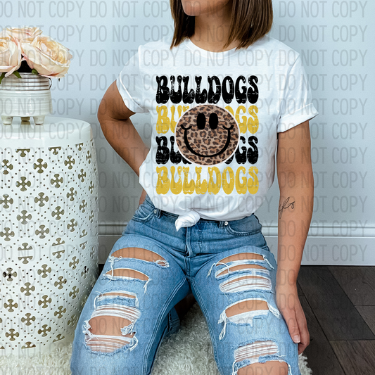 Bulldogs Happy Face DTF